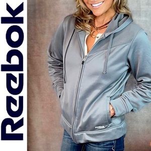 REEBOK Full Zip Logo Hoodie in Brilliant Gray OnField NFL Large